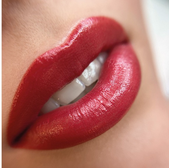 Lip blush permanent makeup result
